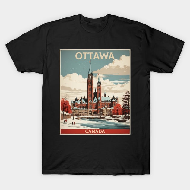 Ottawa Vintage Poster Tourism T-Shirt by TravelersGems